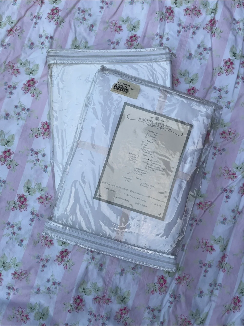 Rachel Ashwell, Shabby Chic, Lily, white queen 100% cotton sheet set